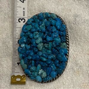Turquoise Stone Oval Belt Buckle.
